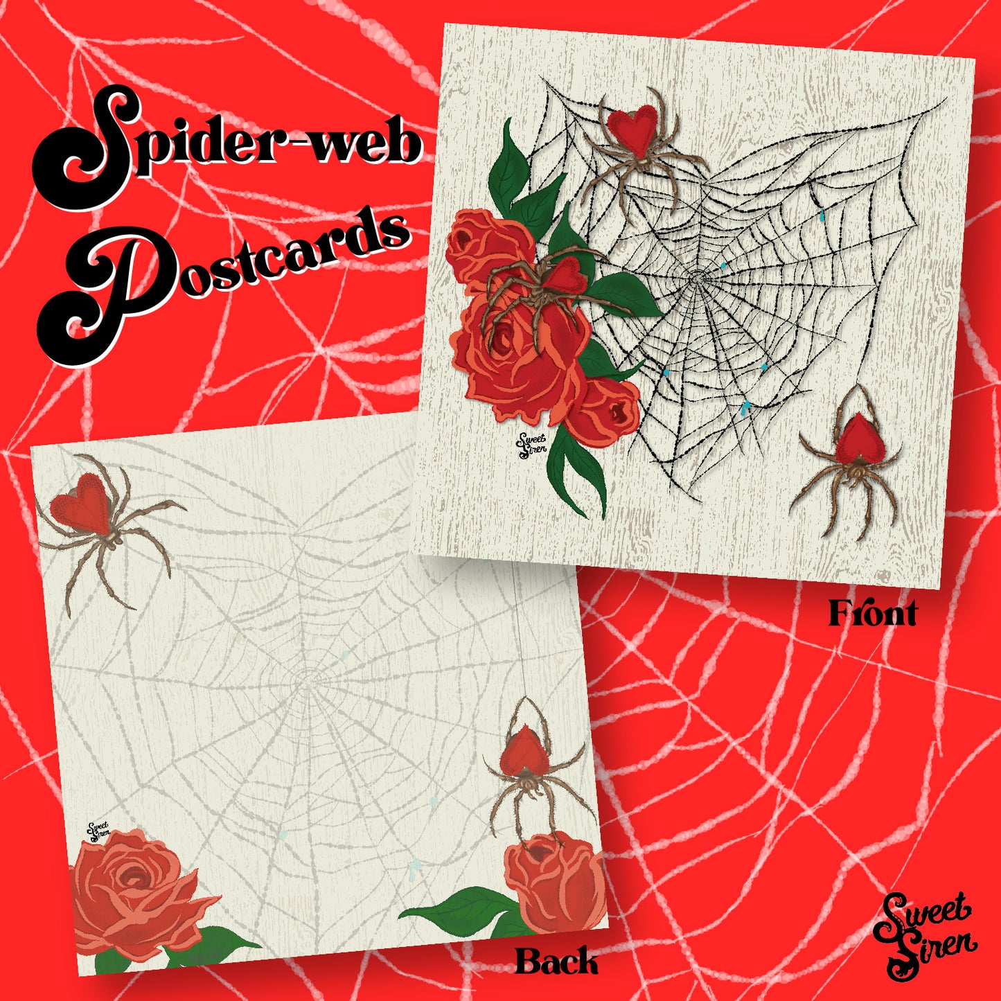 Valentine's Spider Web - Postcard Card