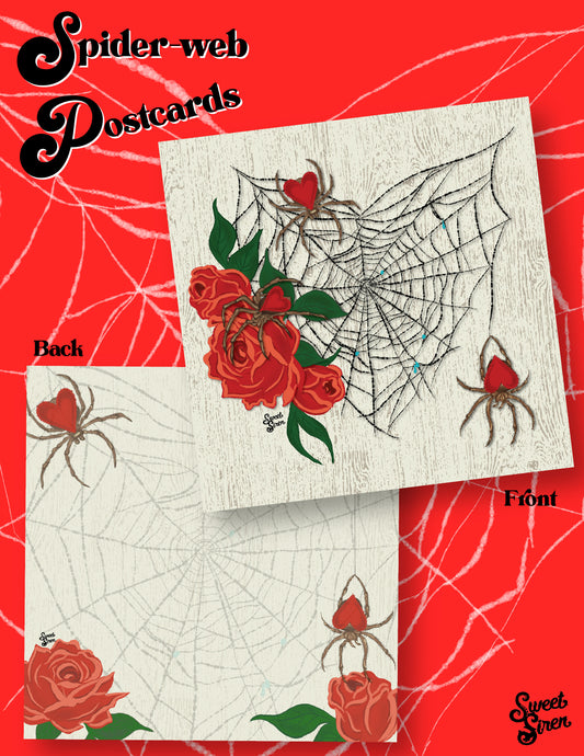 Valentine's Spider Web - Postcard Card