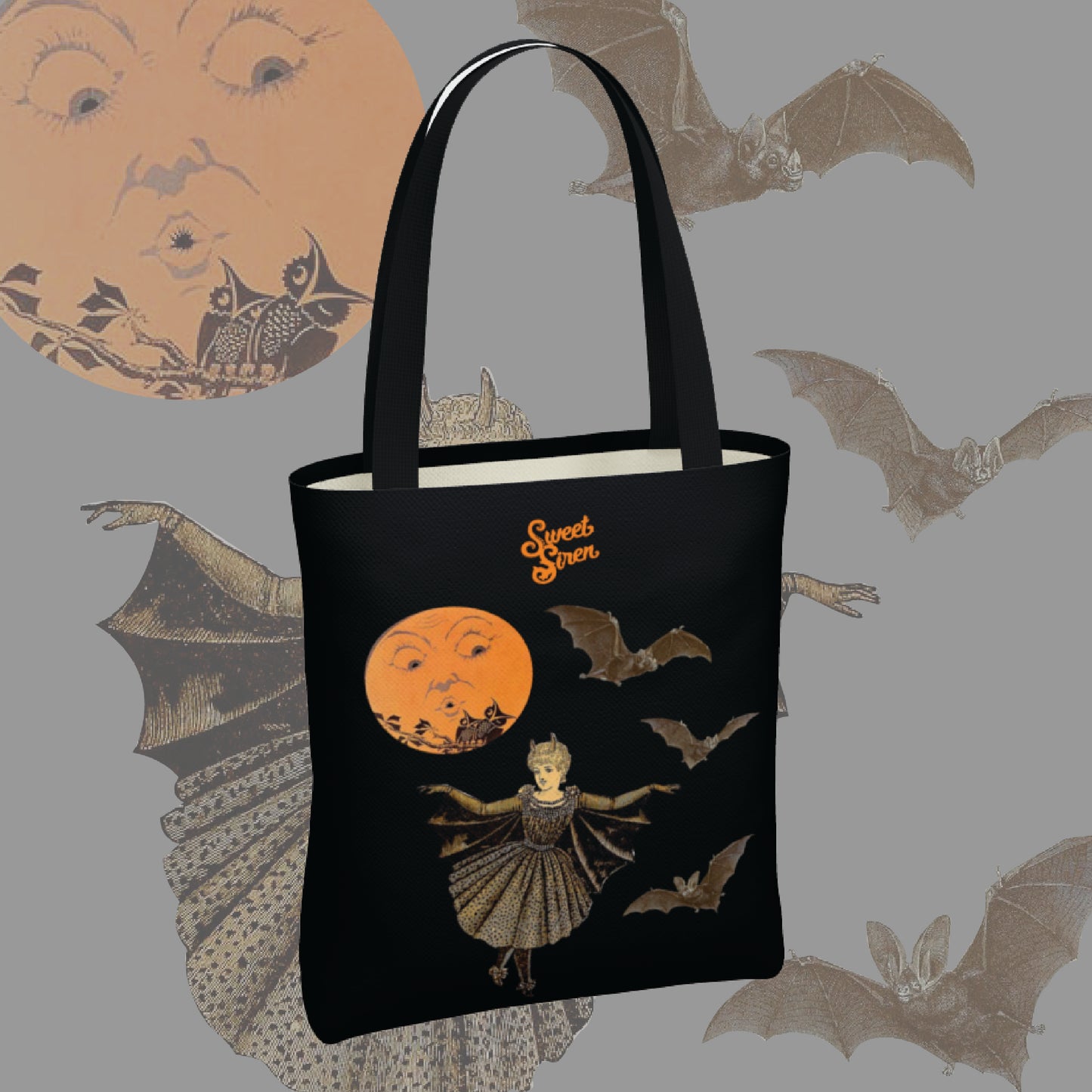 Victorian Bat Wings in the Moonlight - BASIC Tote Bag