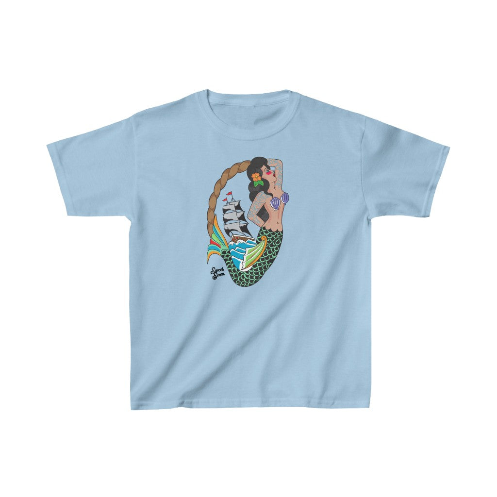 Sweet Siren Tattoo Mermaid - Youth Kids Tee