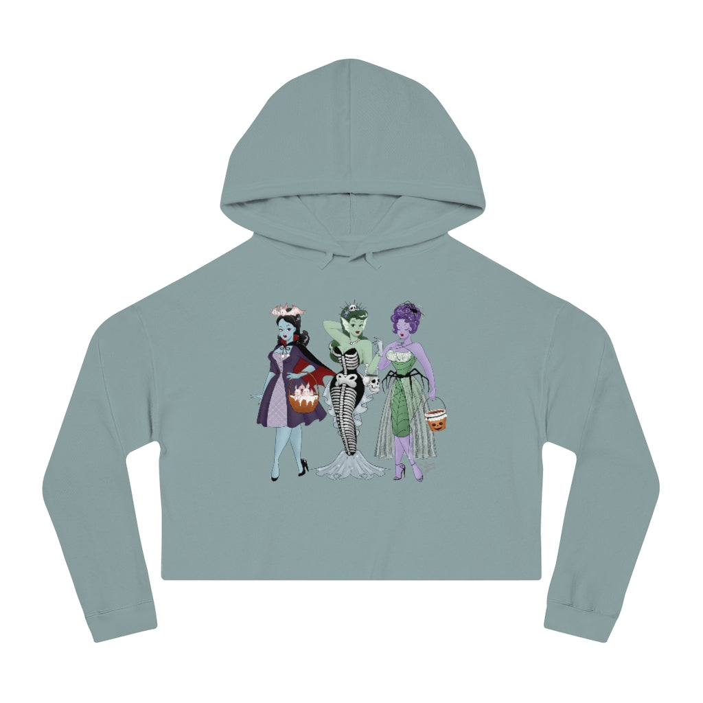 Trick or Treat Babes - Women’s Cropped Hooded Sweatshirt