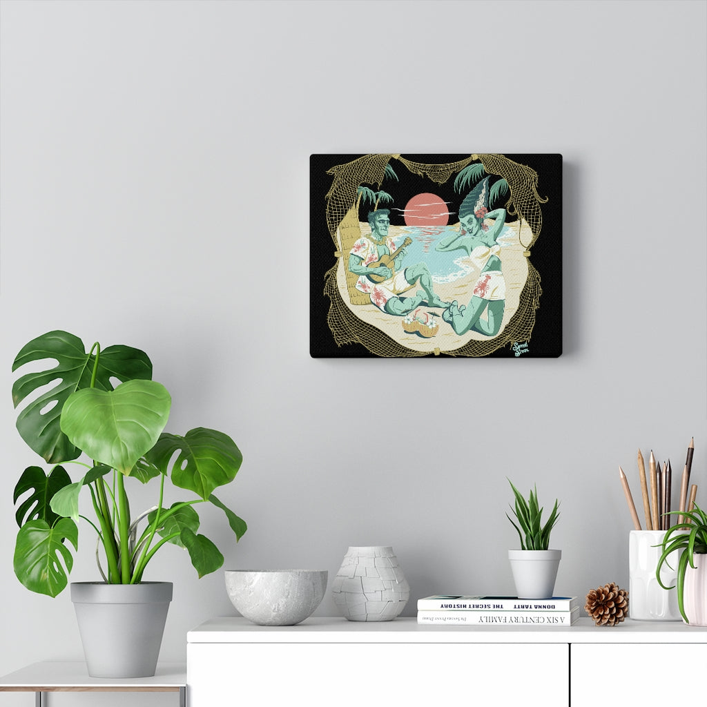 We're Alive! - Canvas 10"x 8" - Black