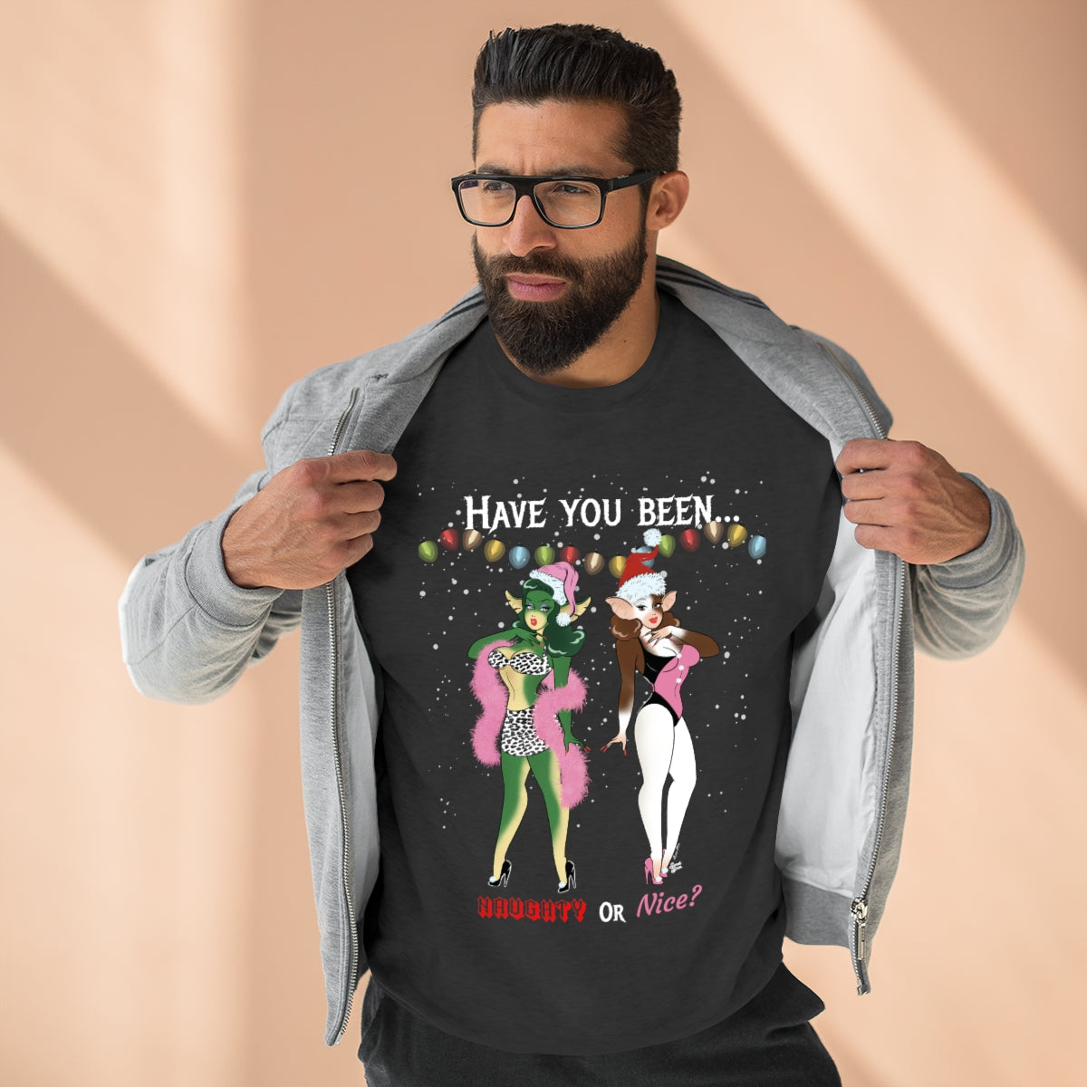 Naughty or Nice Gremlin Babes - Unisex Crewneck Sweatshirt