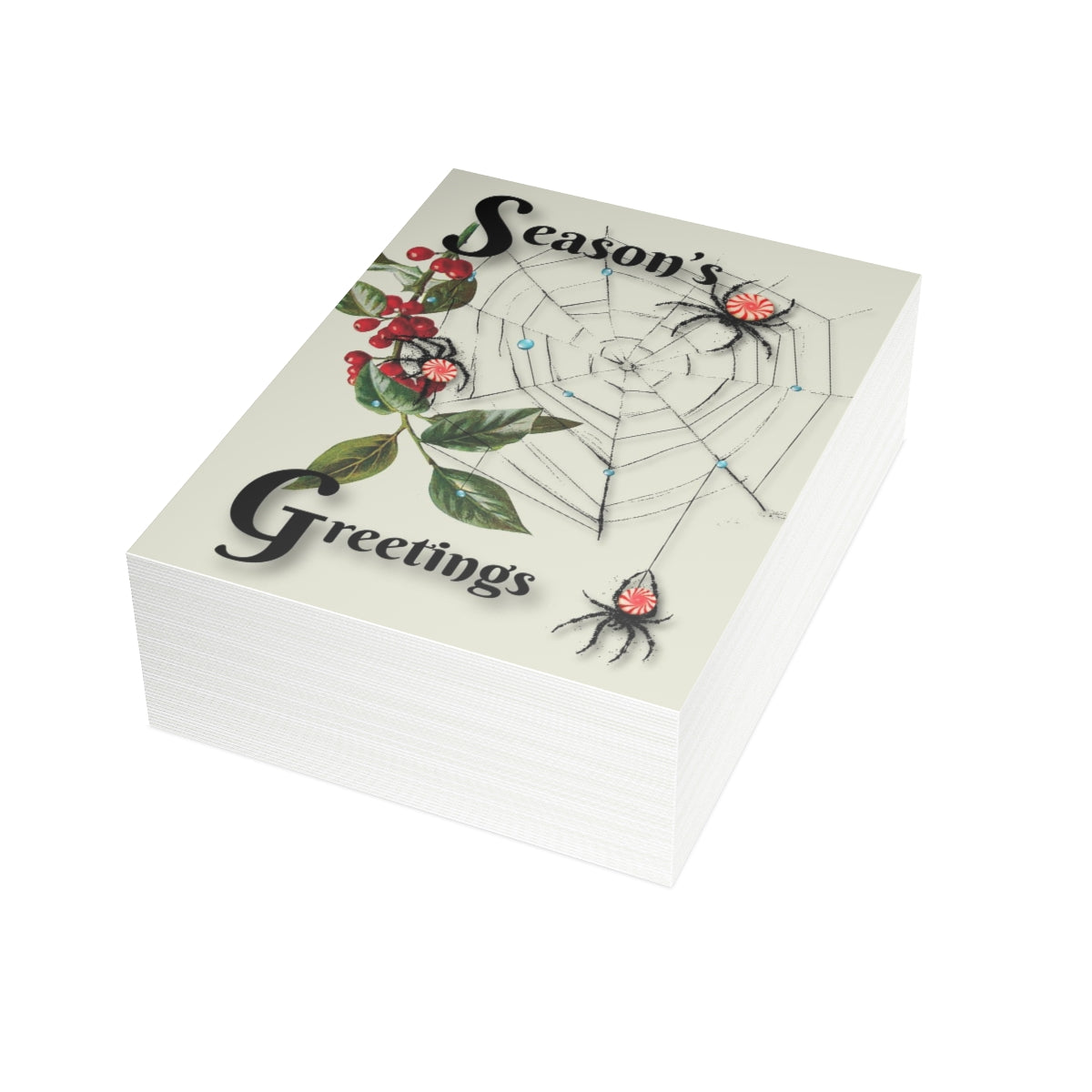 Peppermint Spiderweb - Folded Greeting Cards