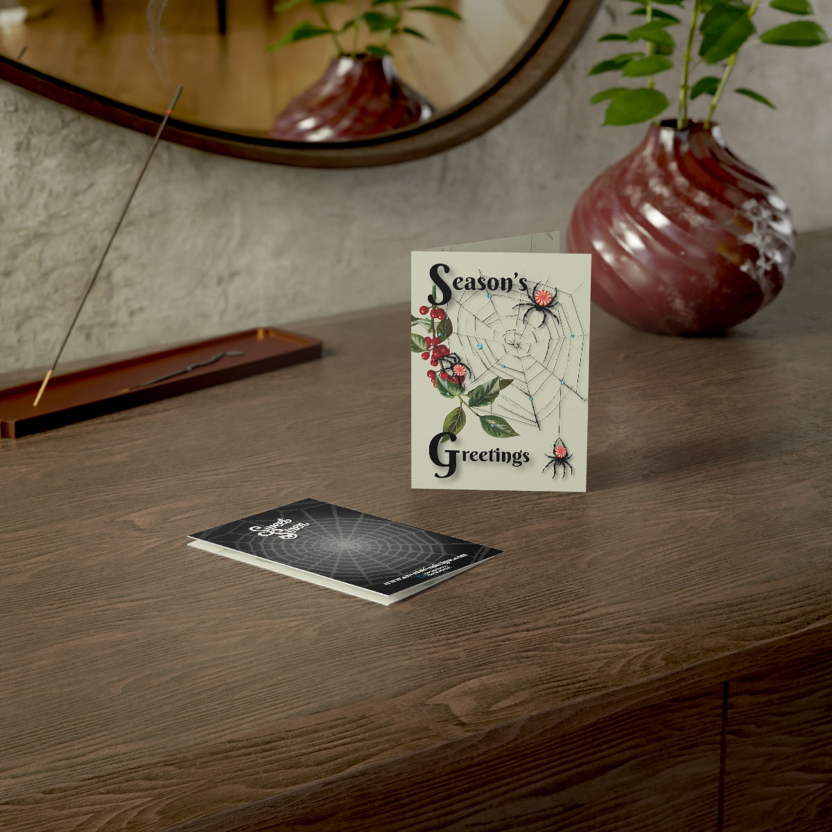 Peppermint Spiderweb - Folded Greeting Cards