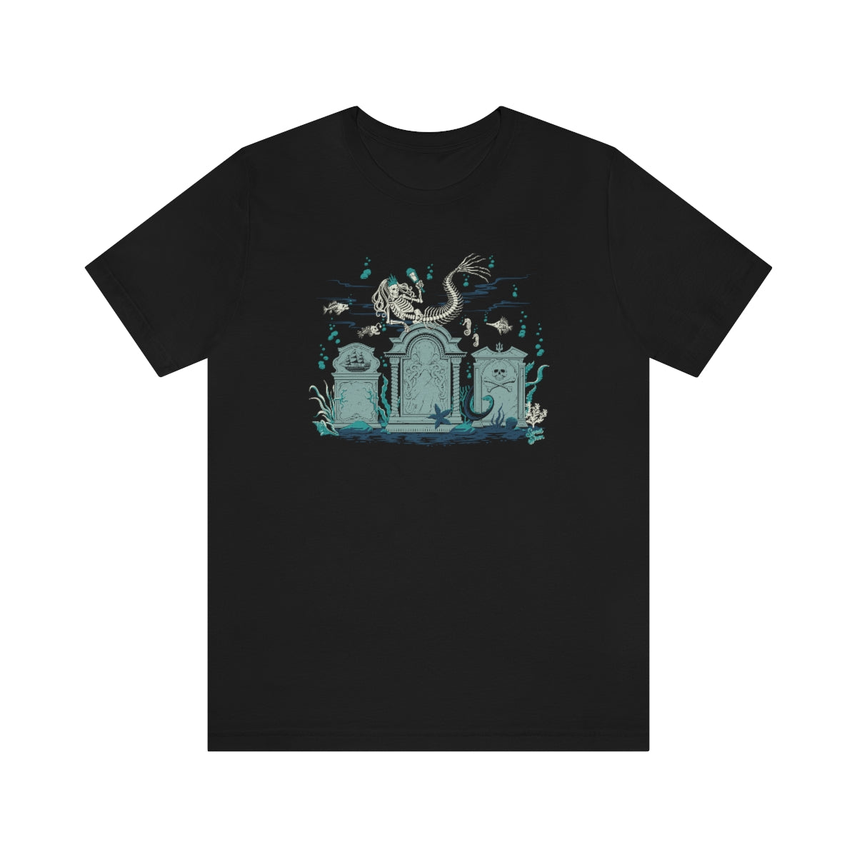 Skeleton Mermaid Graveyard - Unisex Tee