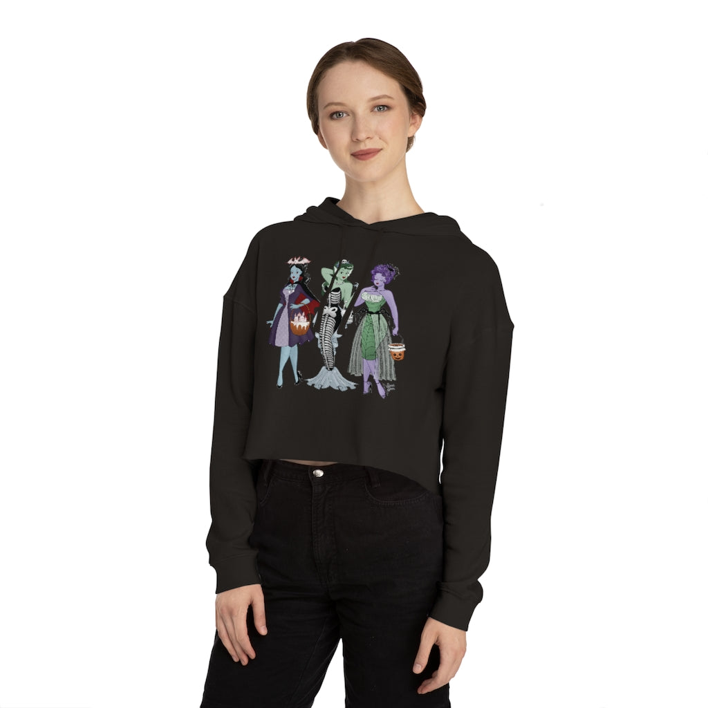Trick or Treat Babes - Women’s Cropped Hooded Sweatshirt