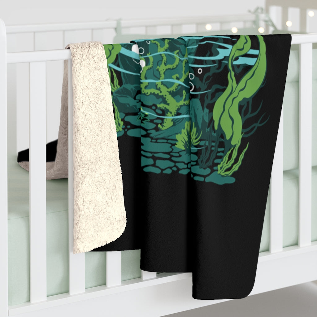 Mid Century Swamp Couple - Sherpa Fleece Blanket