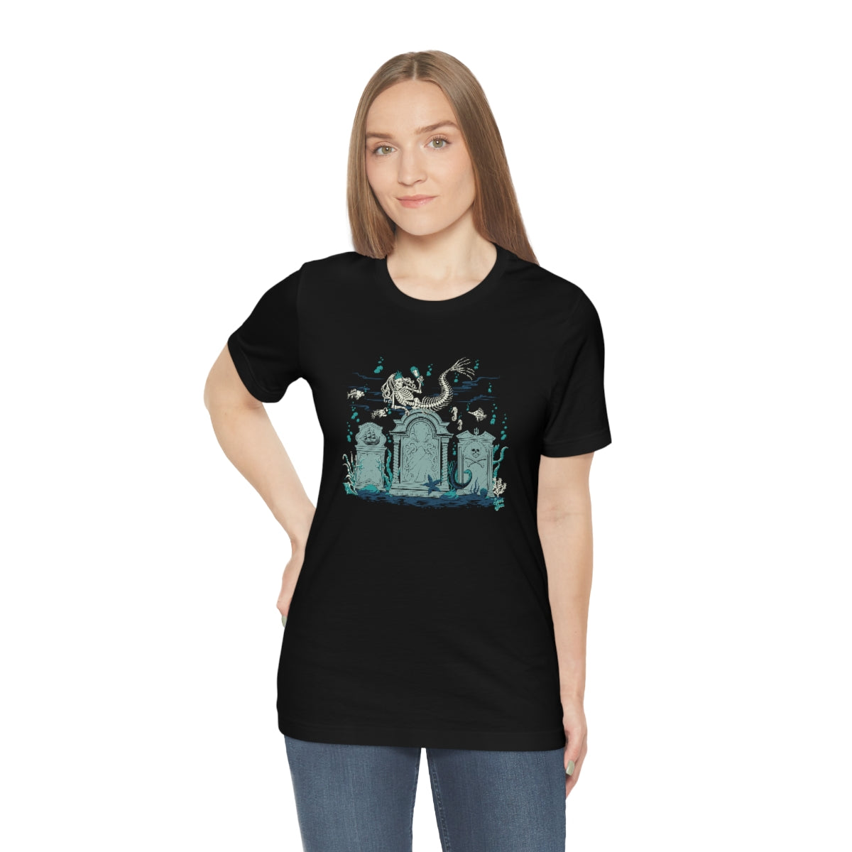 Skeleton Mermaid Graveyard - Unisex Tee