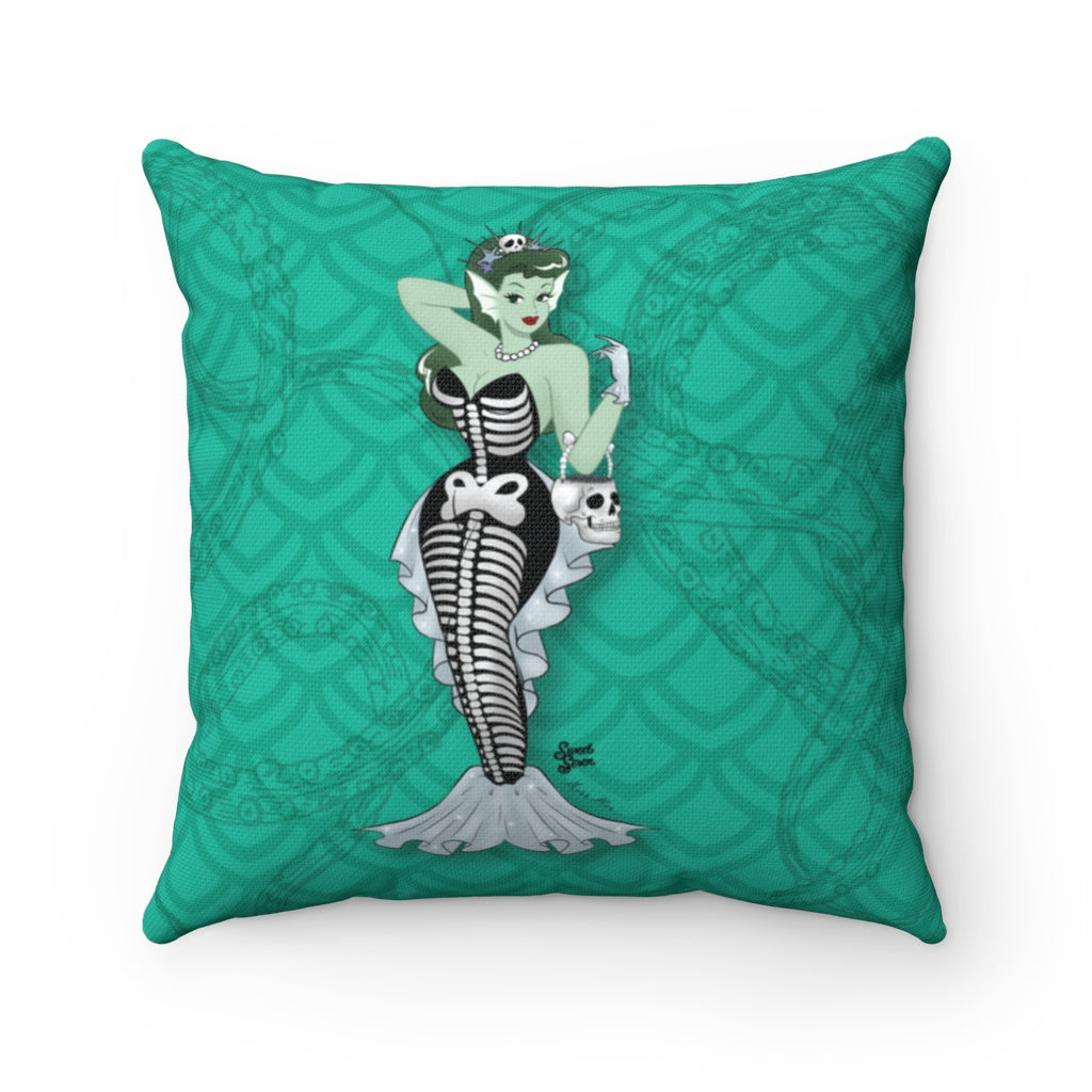 Skeleton Mermaid Babe - Pillow