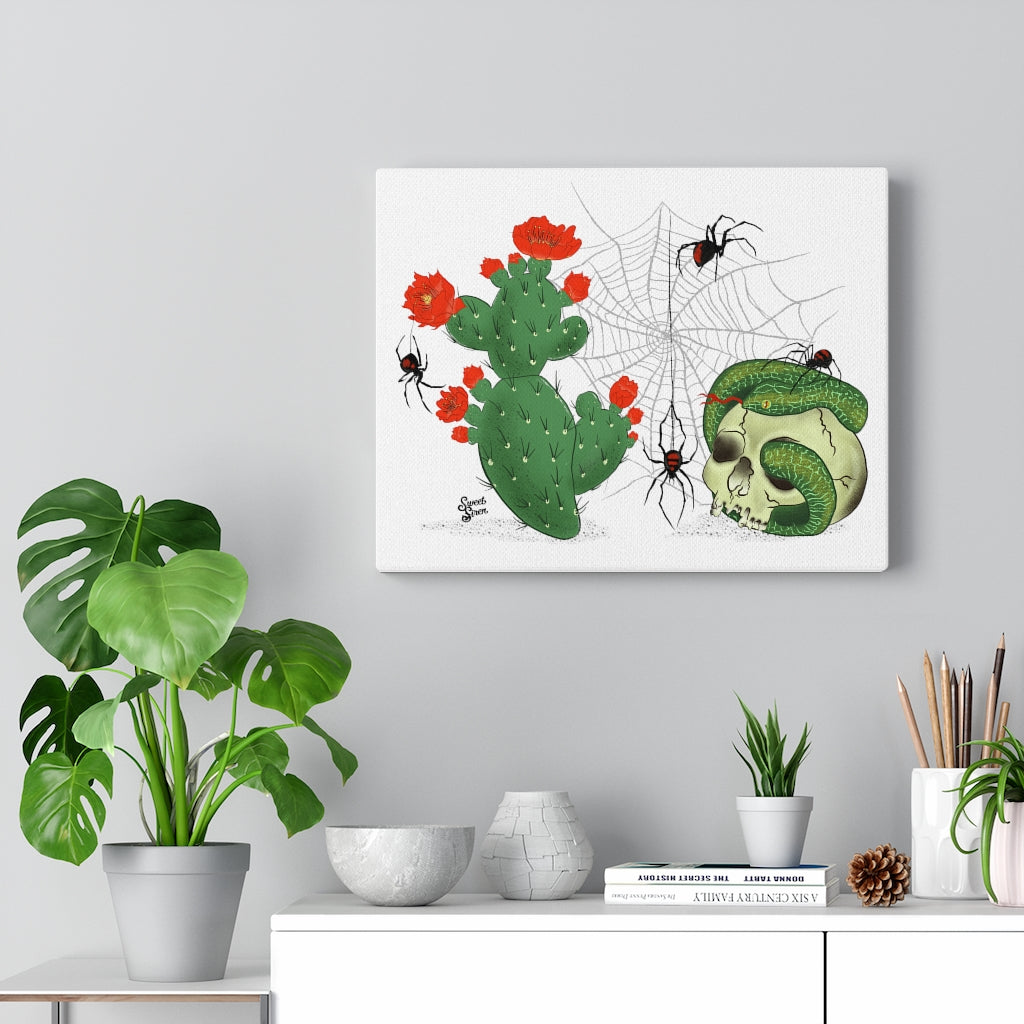 Goth Western Spiderweb - Canvas Print