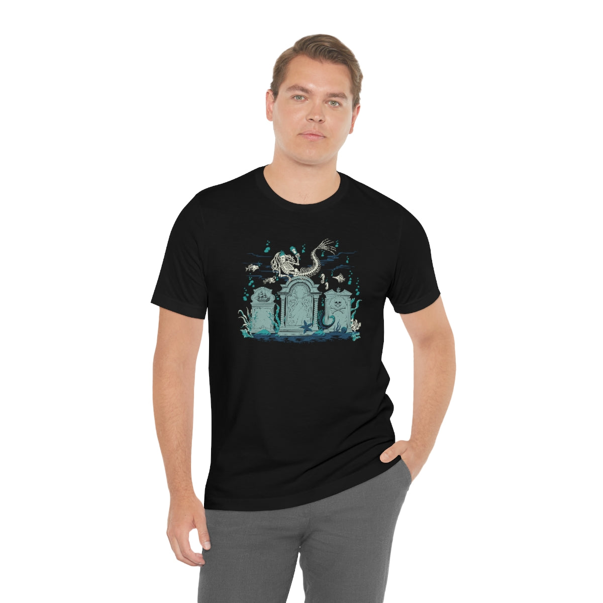 Skeleton Mermaid Graveyard - Unisex Tee