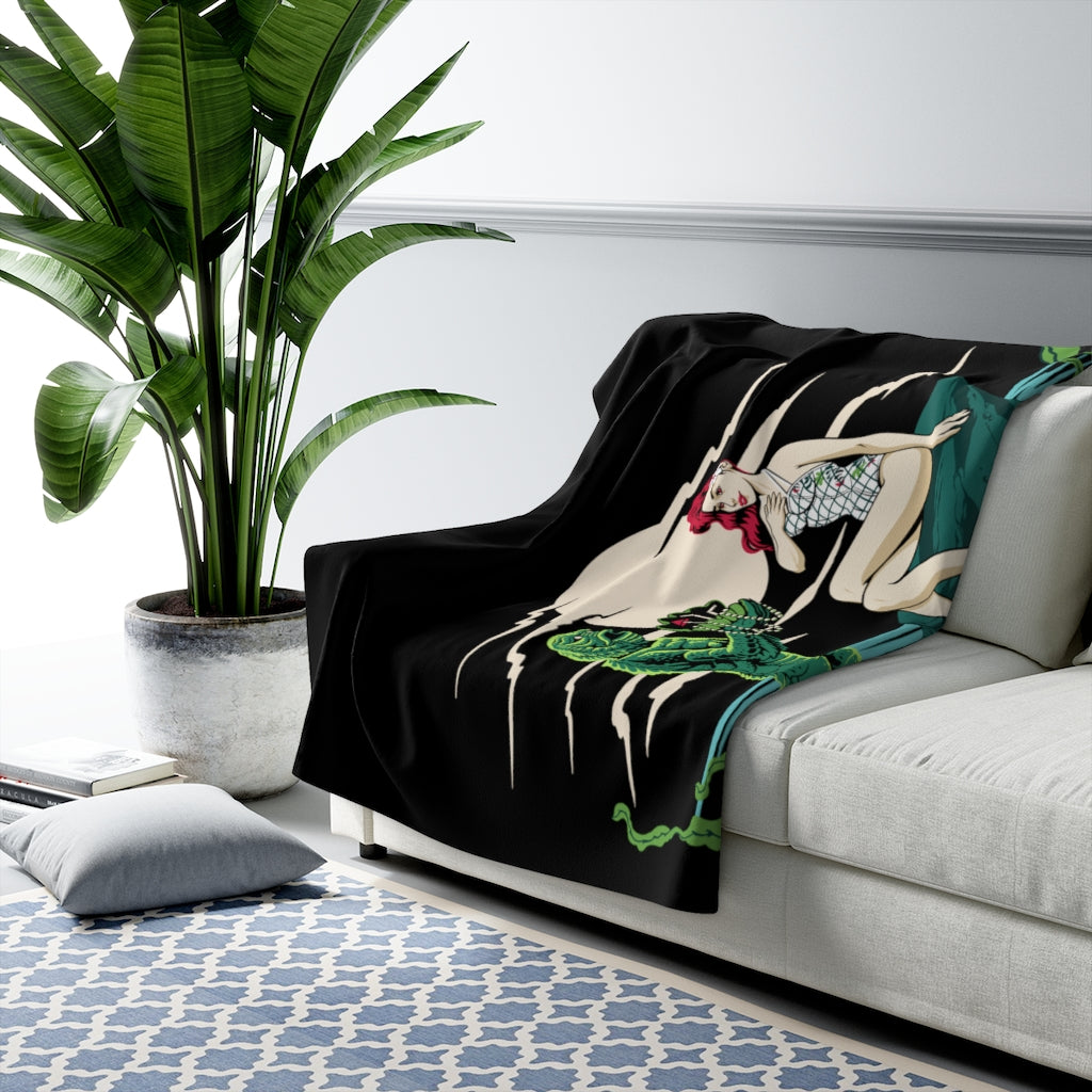Mid Century Swamp Couple - Sherpa Fleece Blanket