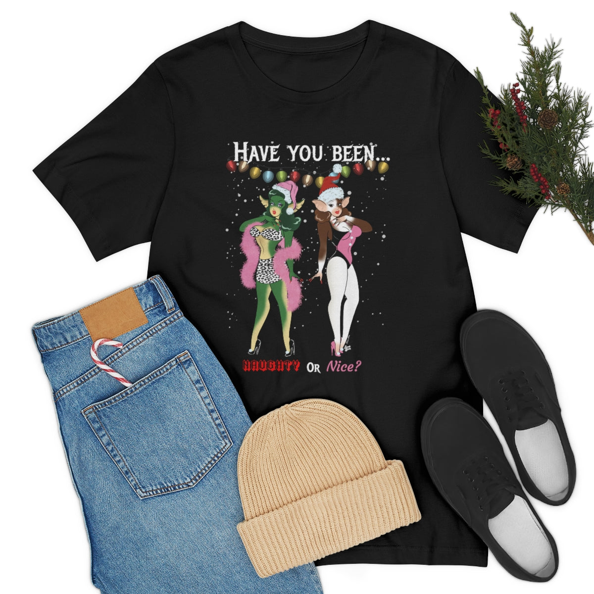 Naughty or Nice Gremlin Babes - Unisex Tee