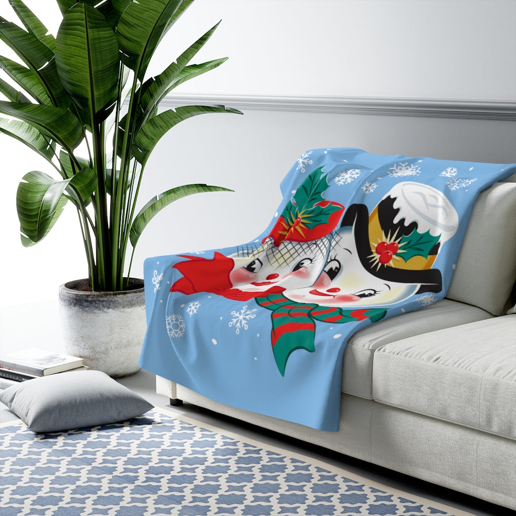 Snowed In - Powder Blue - Sherpa Fleece Blanket