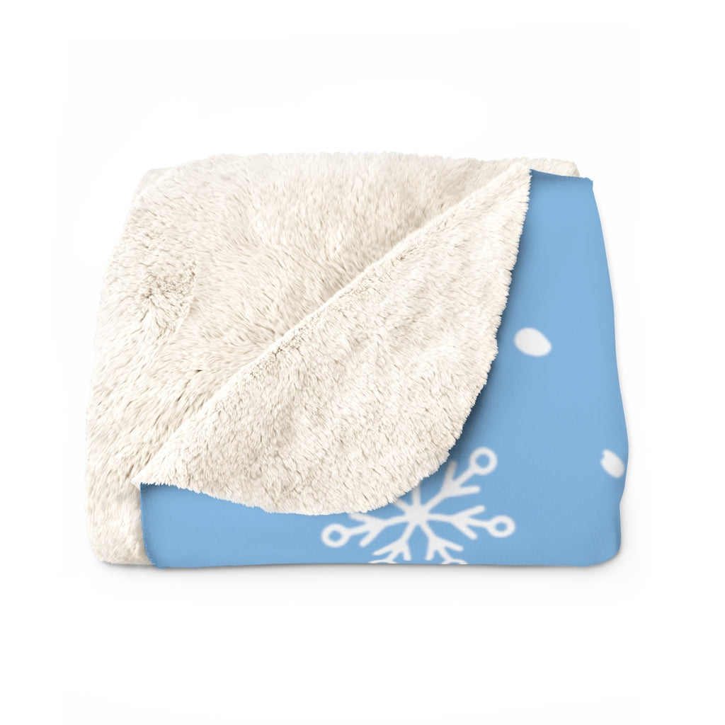 Snowed In - Powder Blue - Sherpa Fleece Blanket