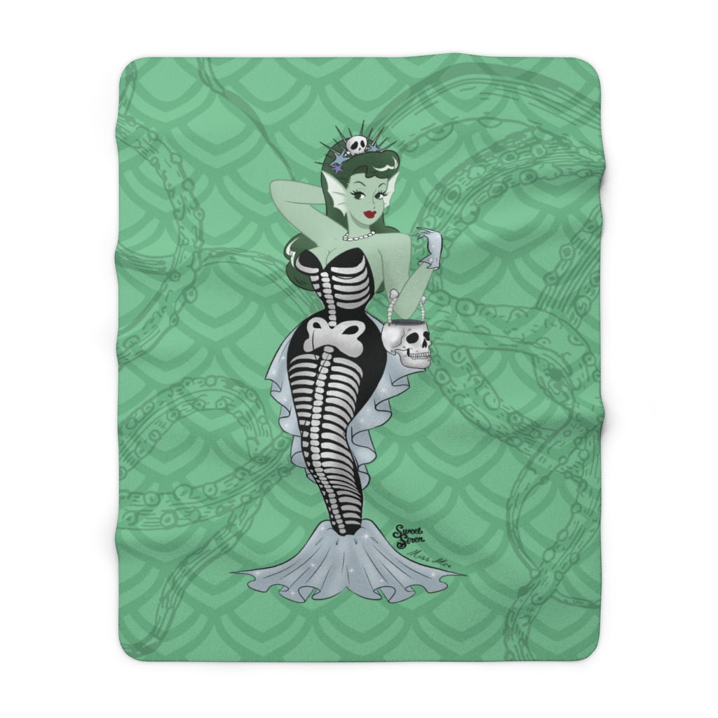 Skeleton Mermaid Babe - Sherpa Fleece Blanket