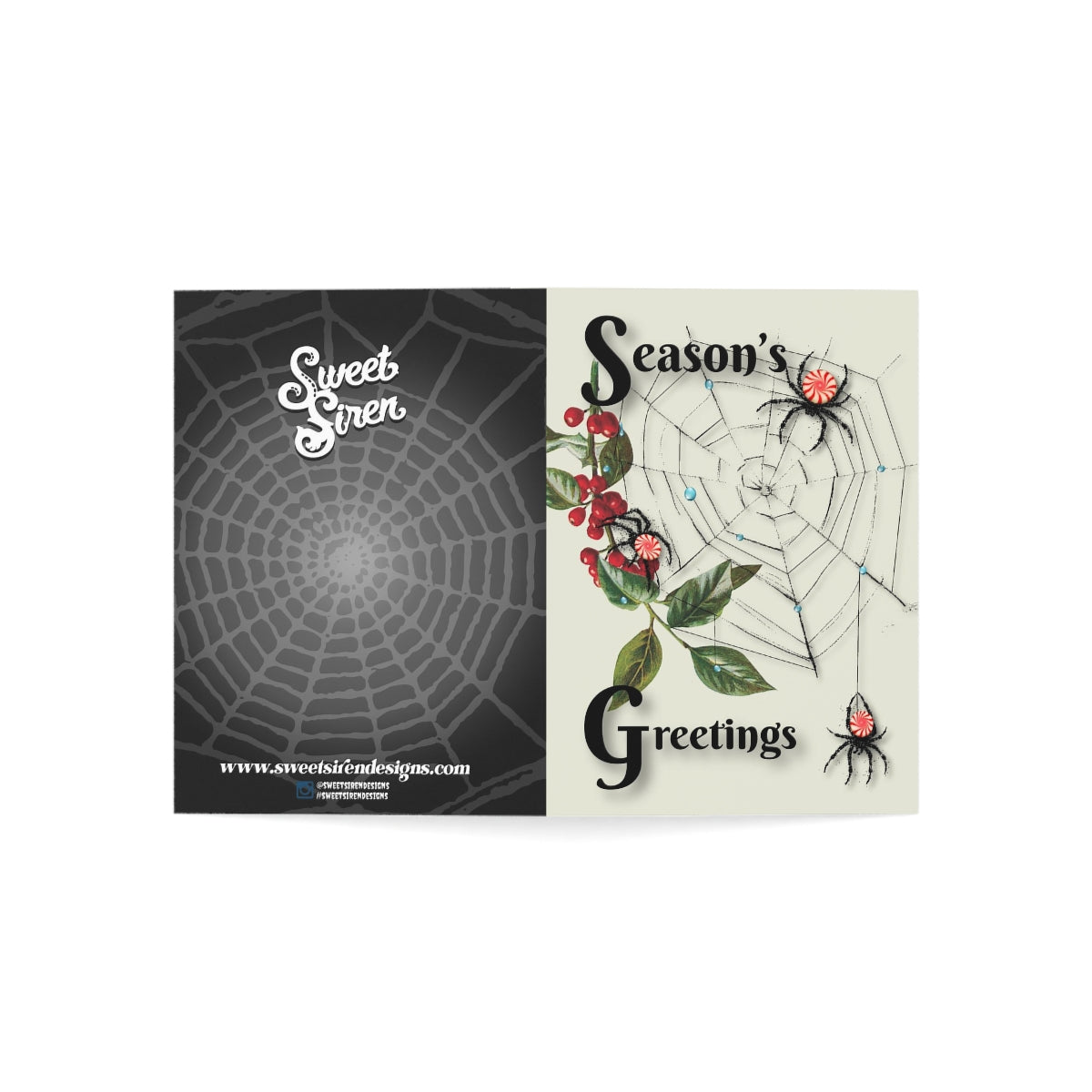 Peppermint Spiderweb - Folded Greeting Cards