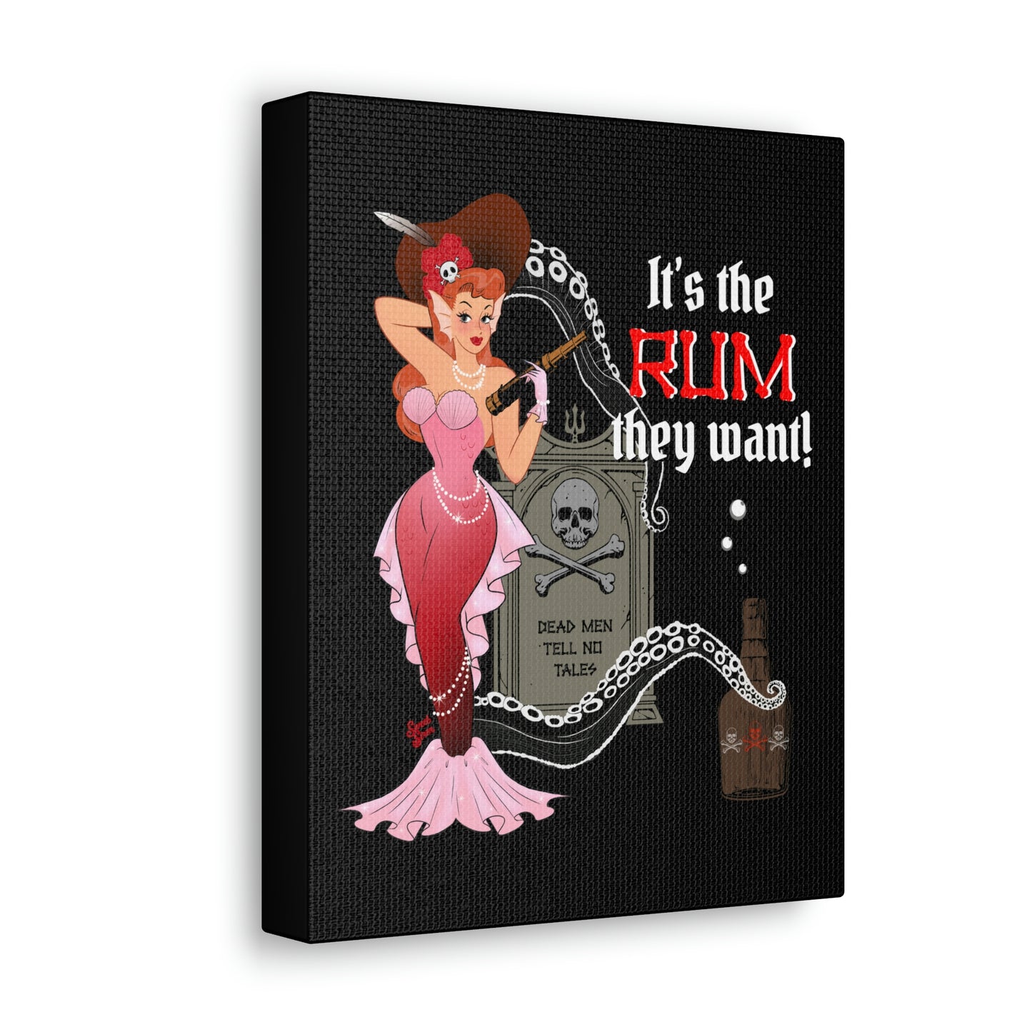 Red Headed Pirate Mermaid - Canvas Print