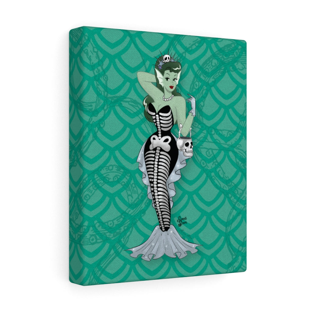 Skeleton Mermaid Babe - Canvas Print