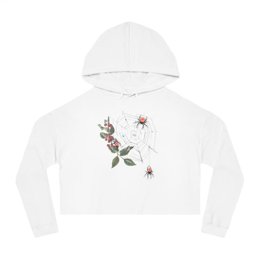 Peppermint Spider Web - Women’s Cropped Hooded Sweatshirt