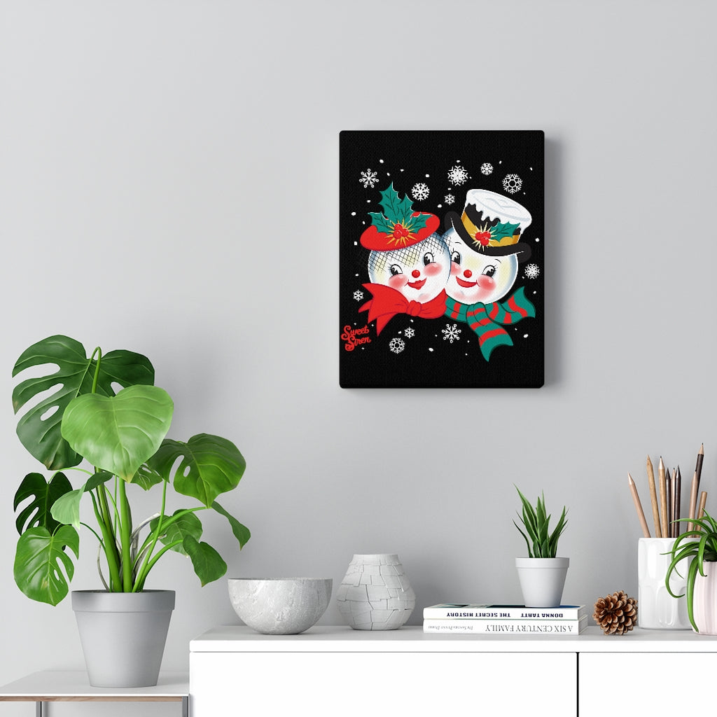 Snowed In - Black Canvas Print