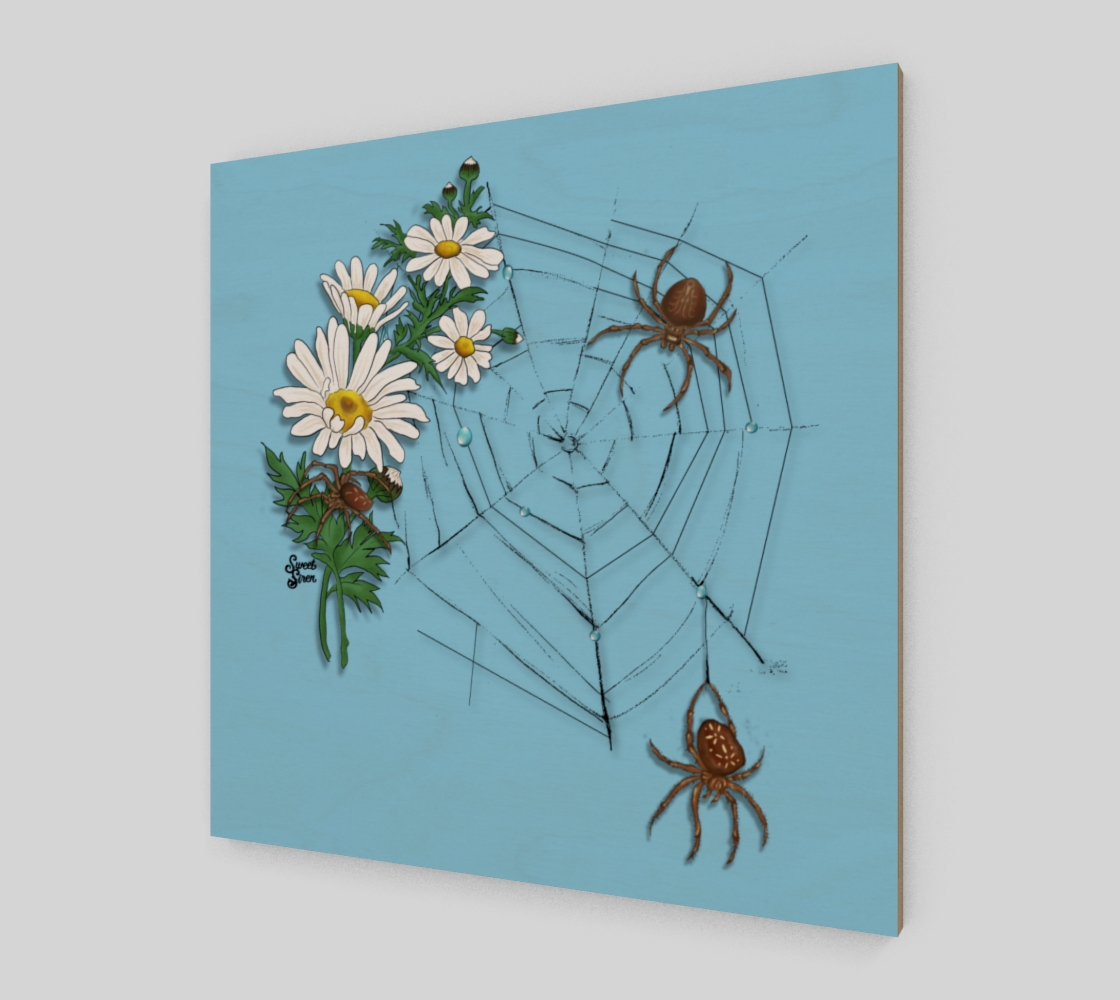 Daisy Spider Web - Wooden Art Print