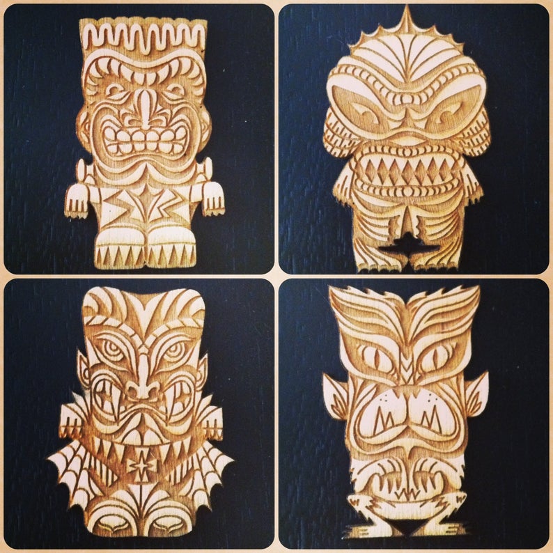 Frankenstein Monster Tiki Necklace- Small