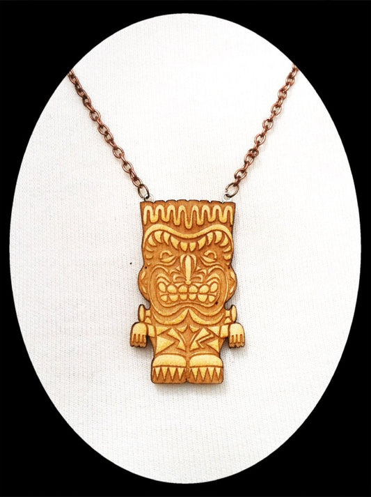 Frankenstein Monster Tiki Necklace- Small