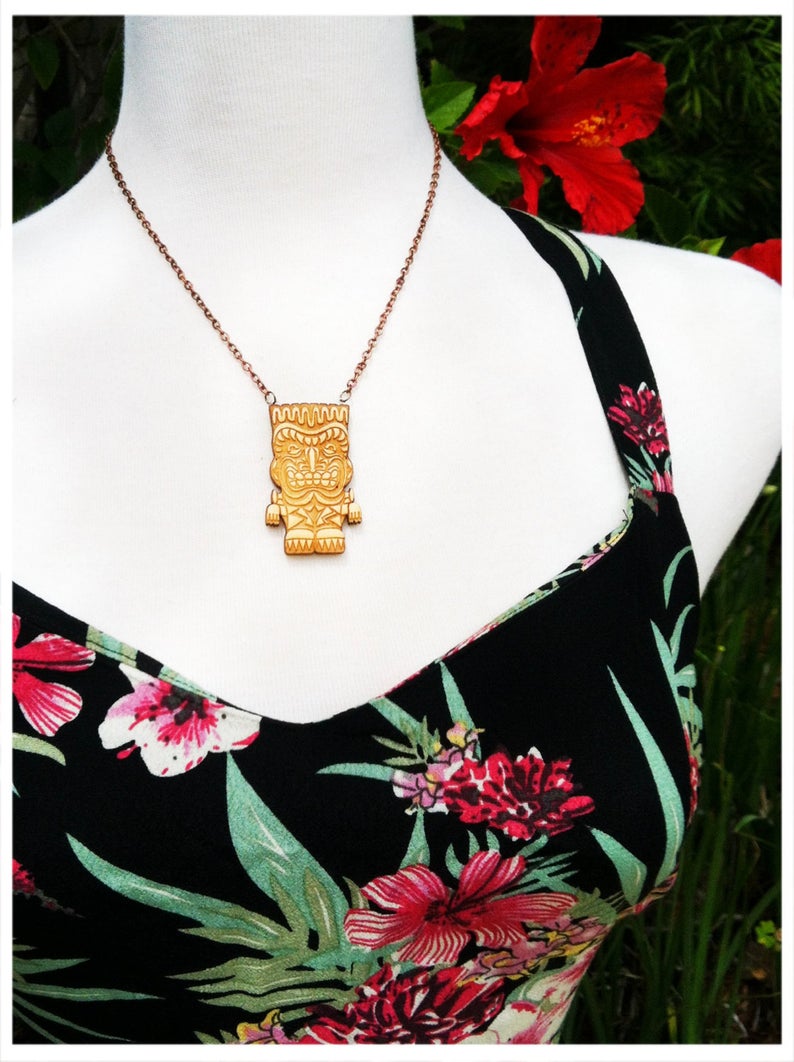 Frankenstein Monster Tiki Necklace- Small