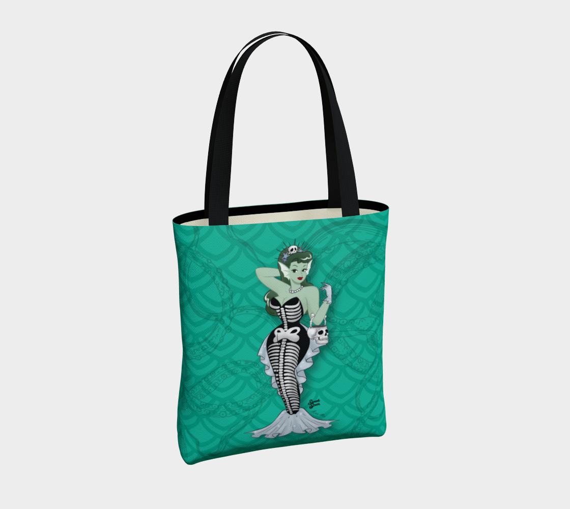 Skeleton Mermaid Babe -  Basic Tote