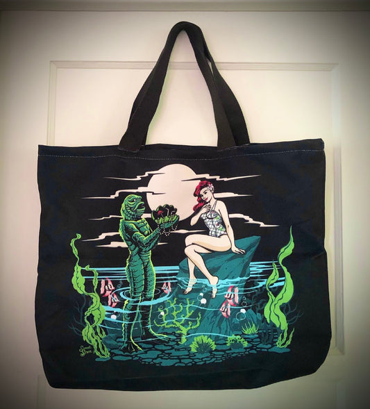 Mid Century Swamp Couple - Beach Tote