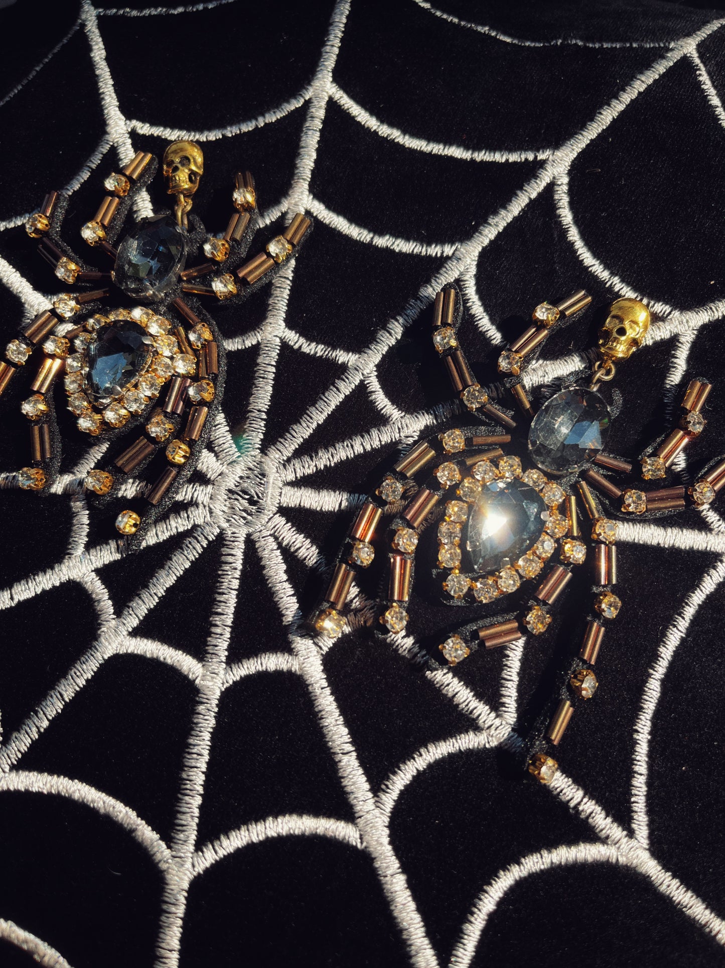 Rhinestone Spider Earrings