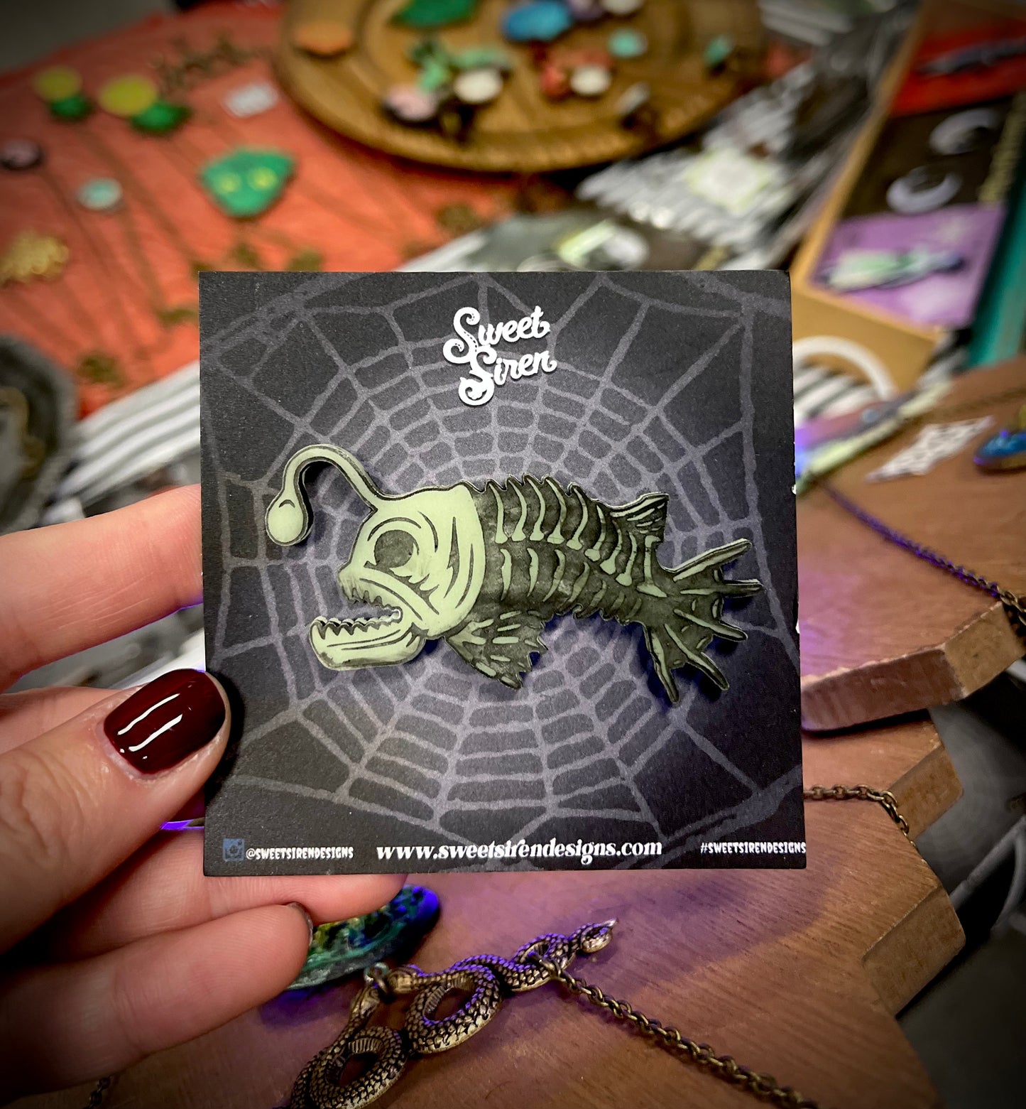 Skeleton Angler Fish PIN Glow-in-the-Dark