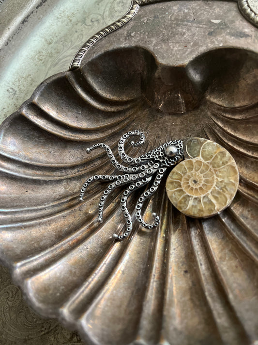 Nautilus Shell Tentacle Brooch
