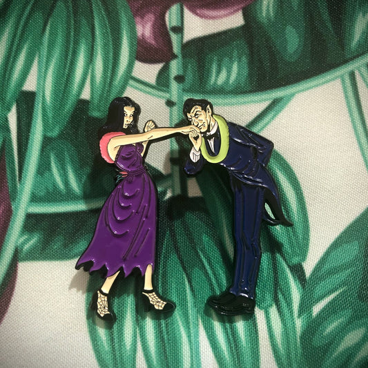 The Count and his Countess are secluded somewhere deep in a tropical rainforest, where their haunting castle awaits them - away from the rest of the world.   Inspired by beautiful handmade & painted wooden sets, tropical paradise, vampires, exotic plants, vintage color palettes, bats, creepy castles, seclusion and a touch of Georges Melies.