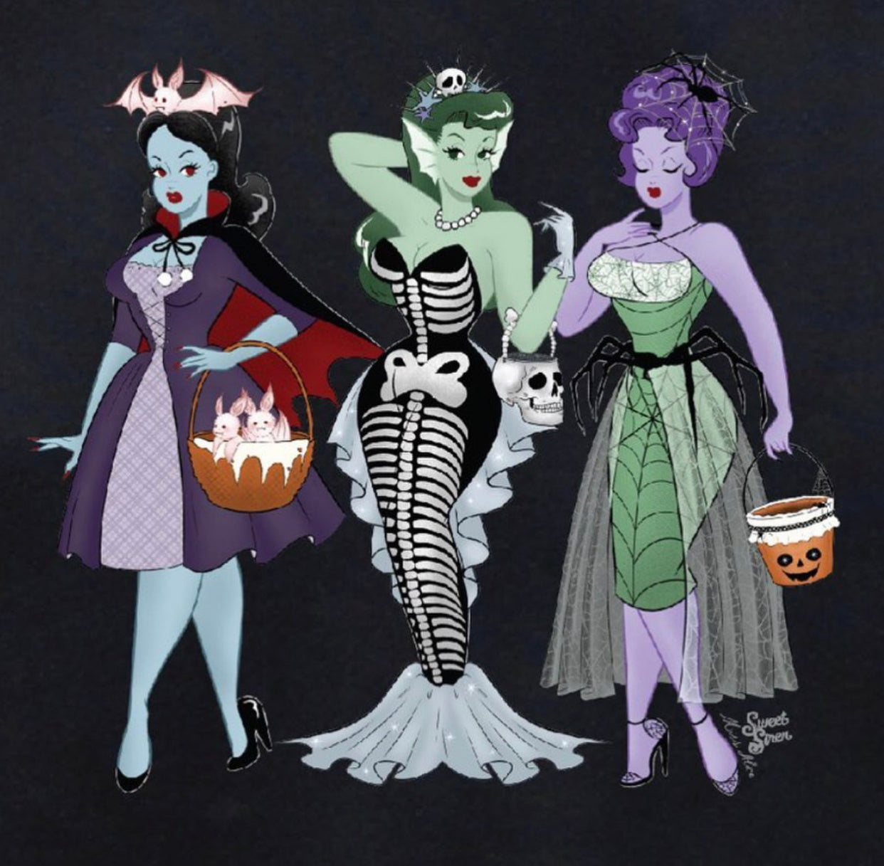 Skeleton Mermaid Babe - Pin