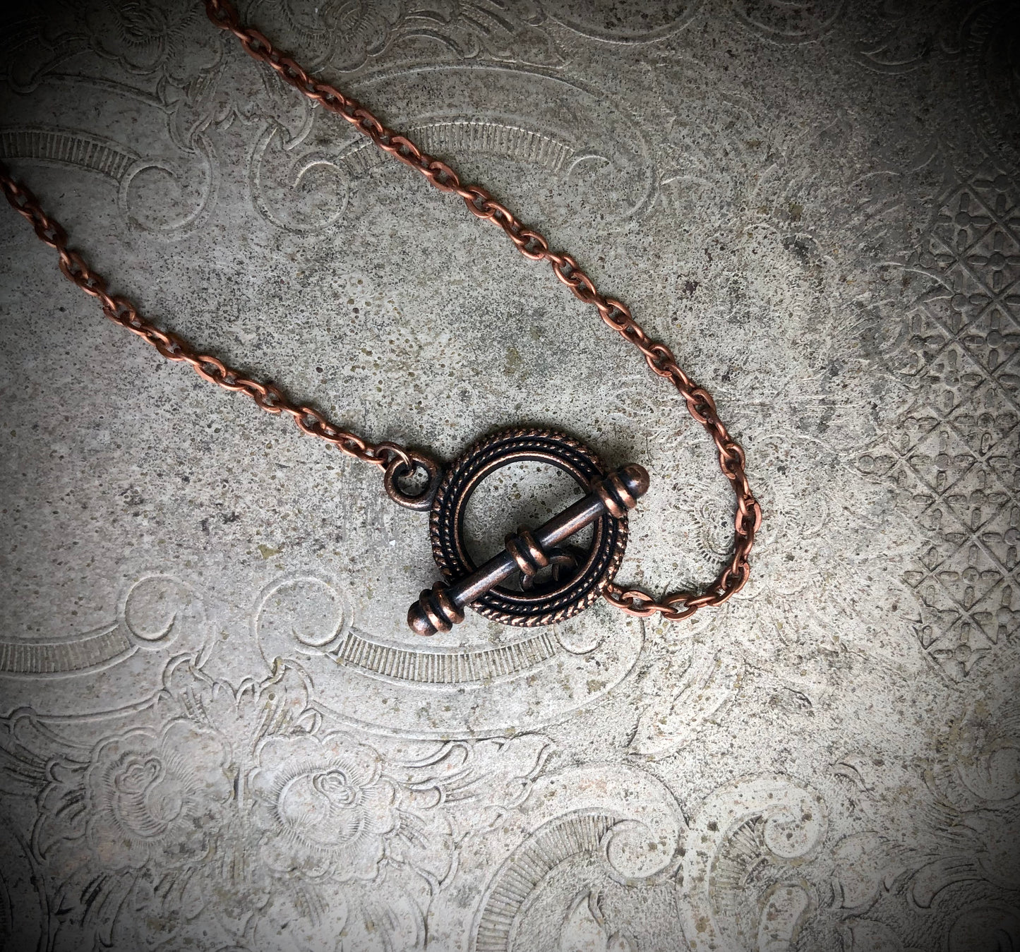 Victorian Hand Bat Necklace - Copper