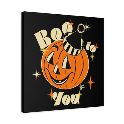 Retro Pumpkin Boo to You of Matte Canvas, Stretched, 1.25"