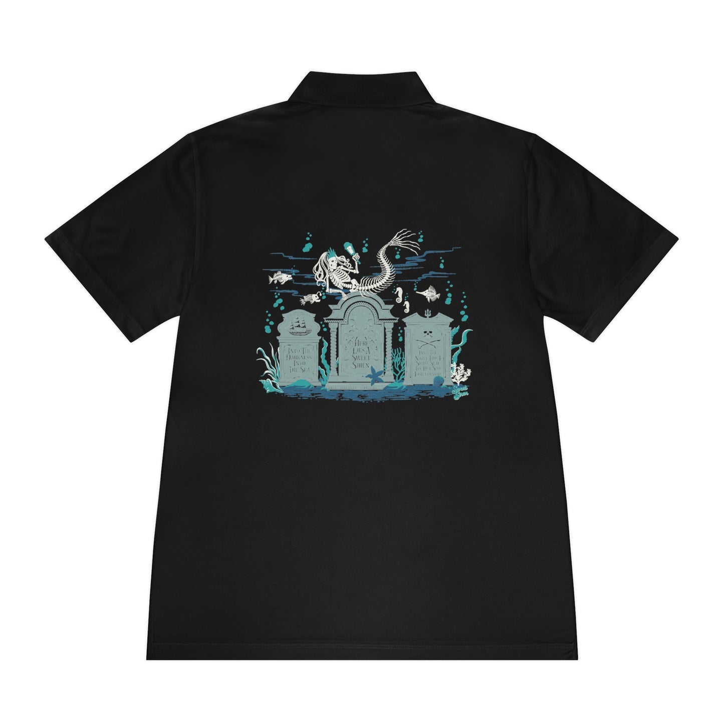 Skeleton Mermaid Graveyard  -  Men's Sport Polo Shirt