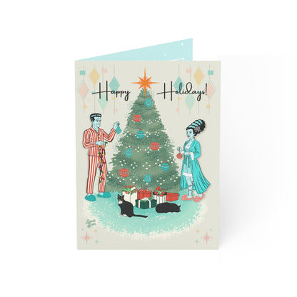 Retro Monsters Holiday  - Greeting Cards