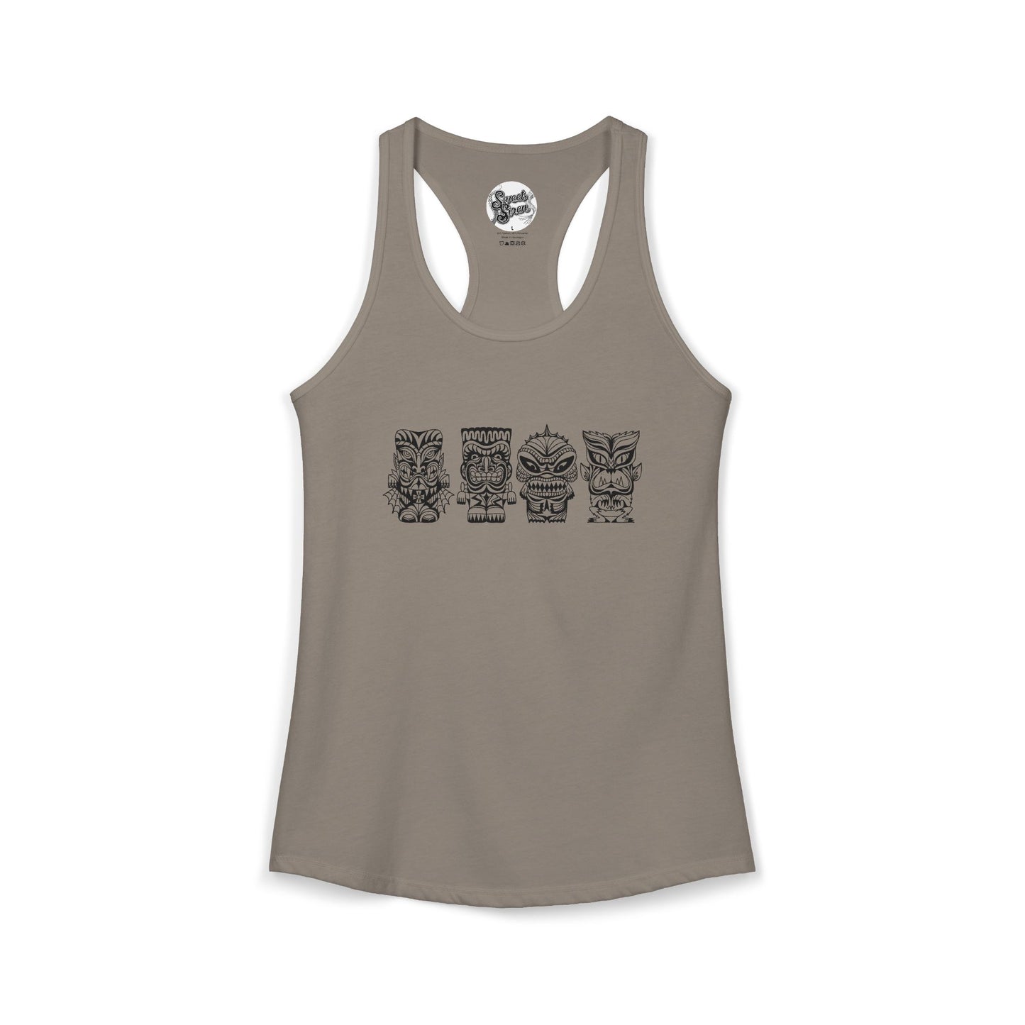 Tiki Monsters  - Front Back -  Women's Racerback Tank