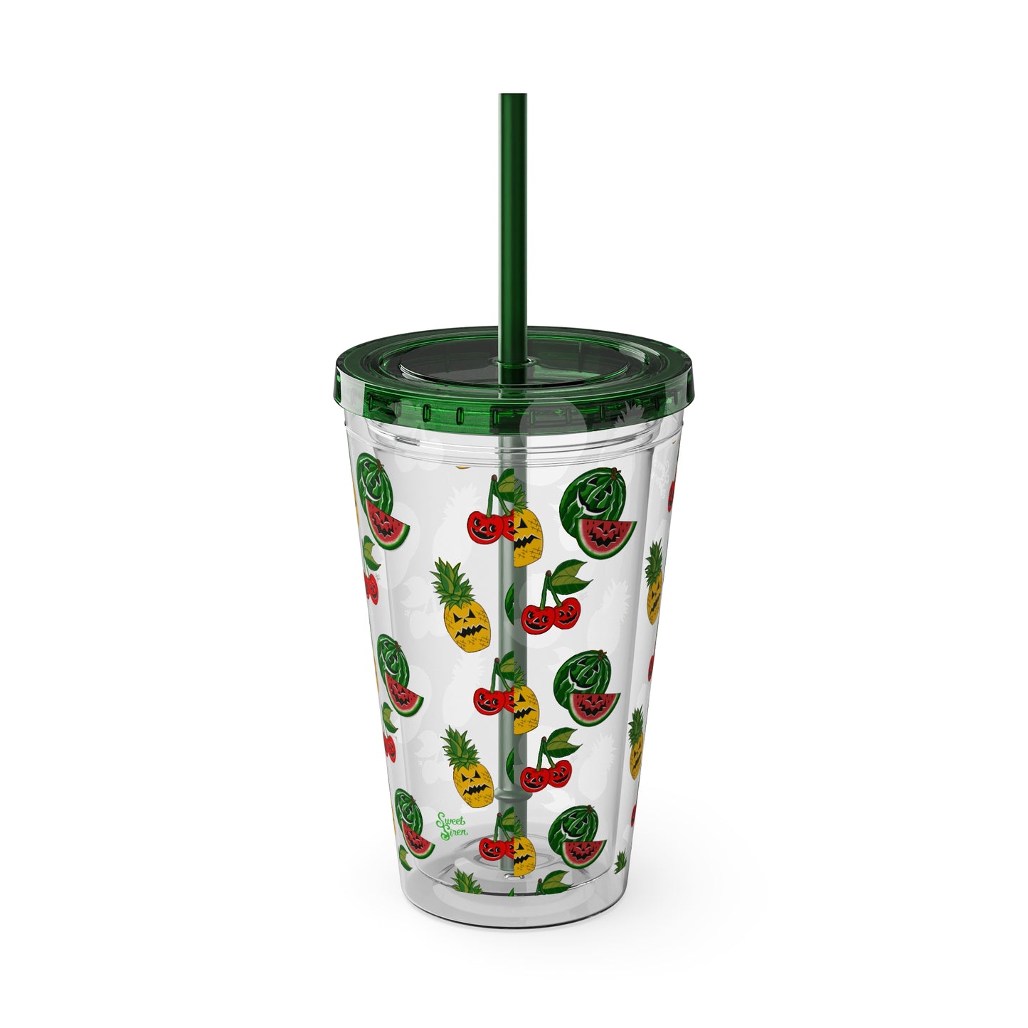 SummerWeen All Over Print Clear - Sunsplash Tumbler with Straw, 16oz