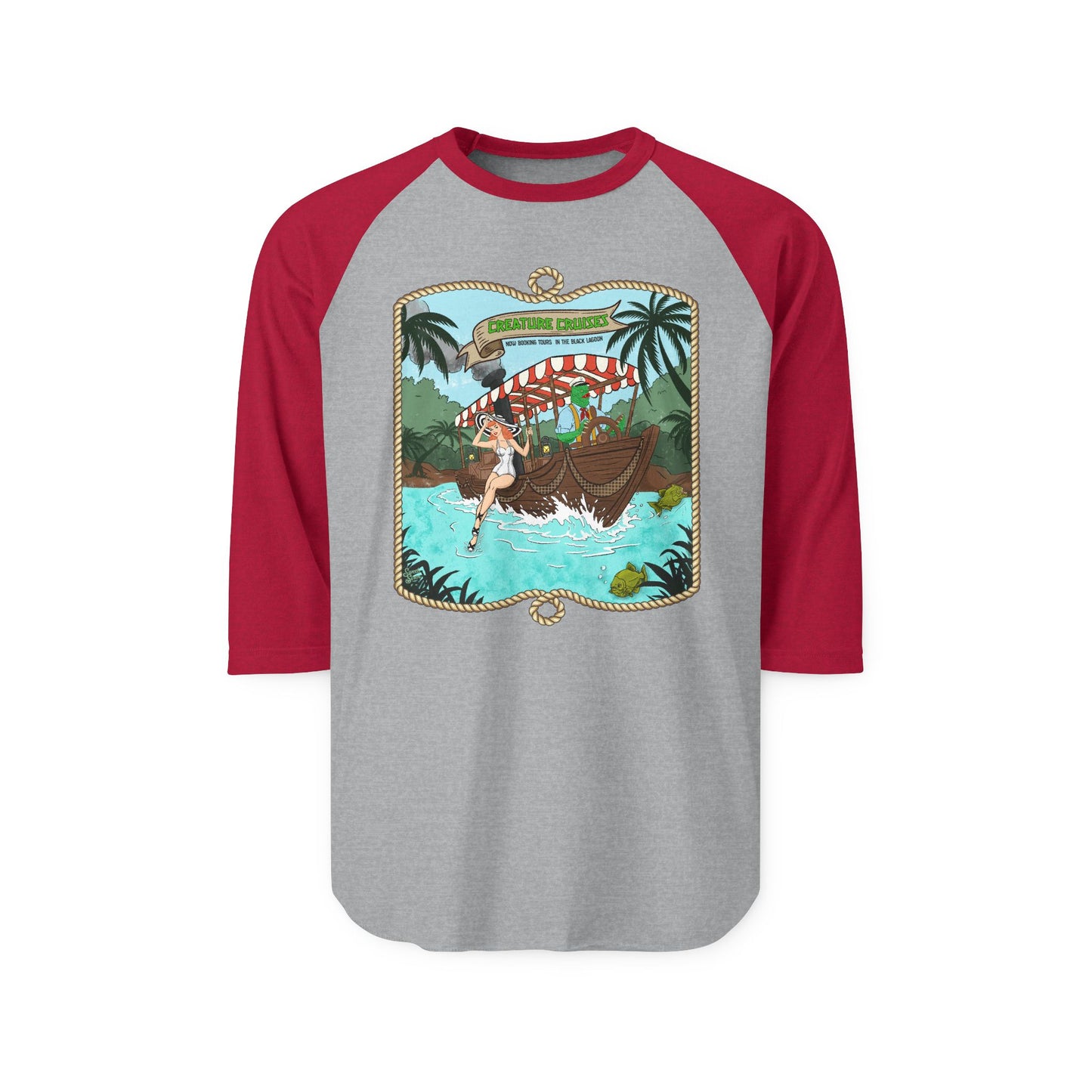 Creature Cruises - Unisex Three-Quarter Sleeve Raglan Shirt