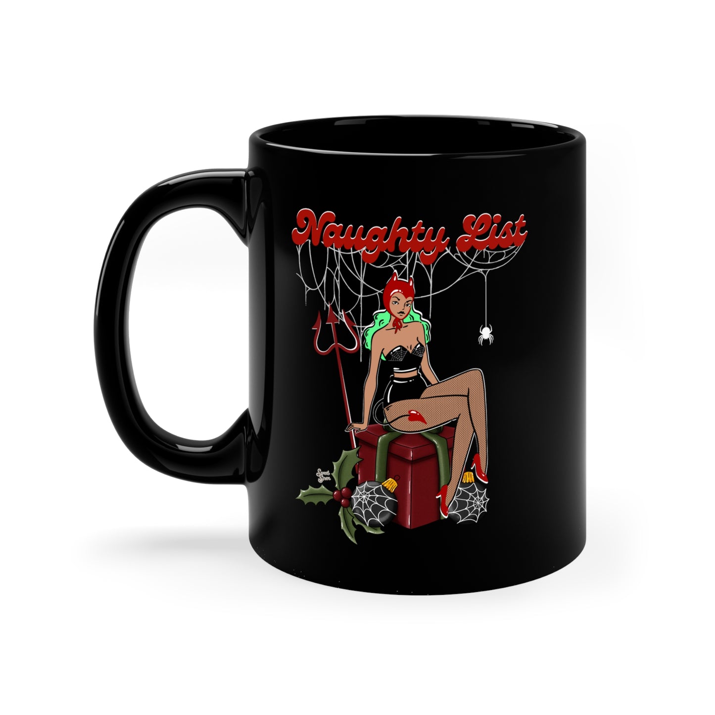 Naughty List Devil -  11oz Black Mug