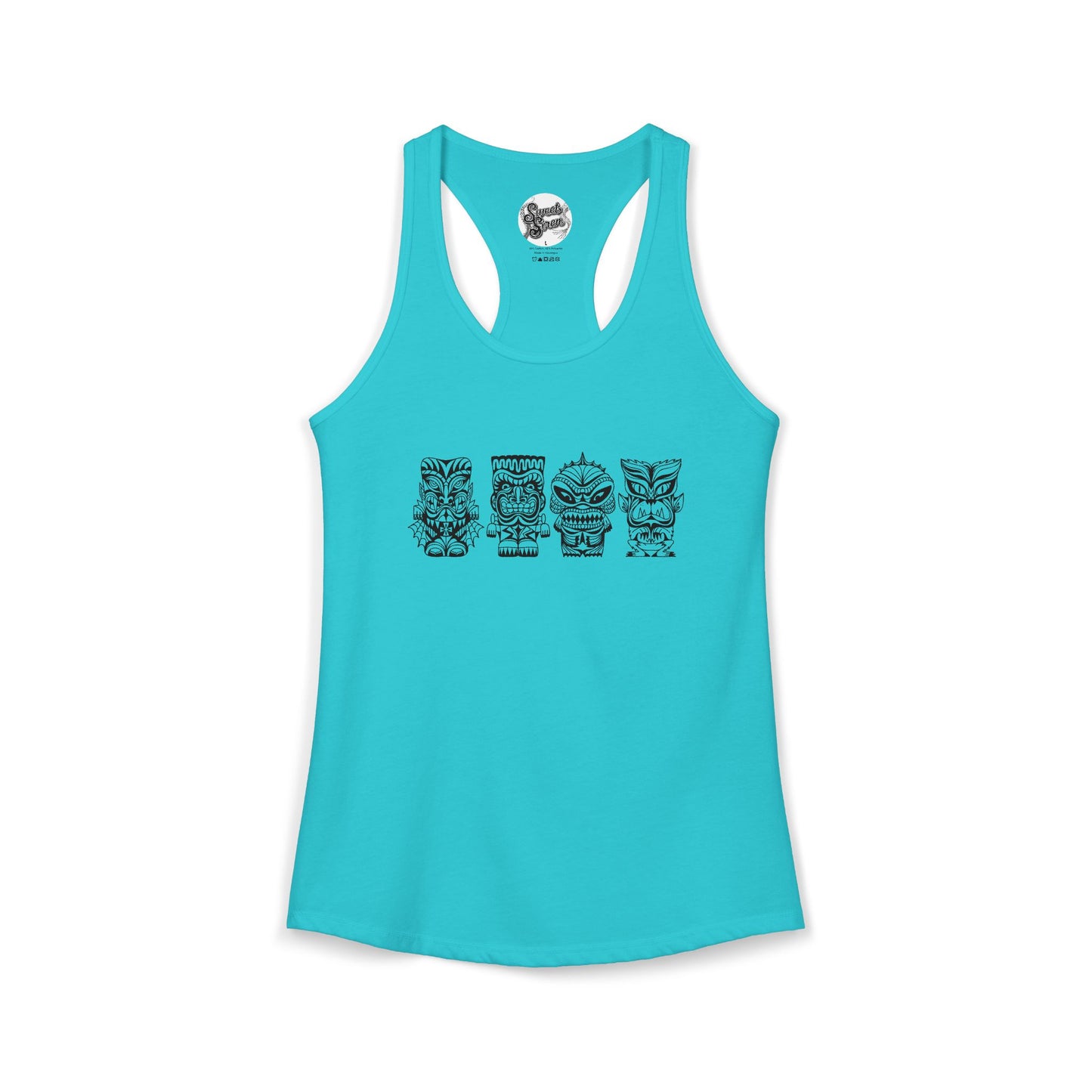 Tiki Monsters  - Front Back -  Women's Racerback Tank