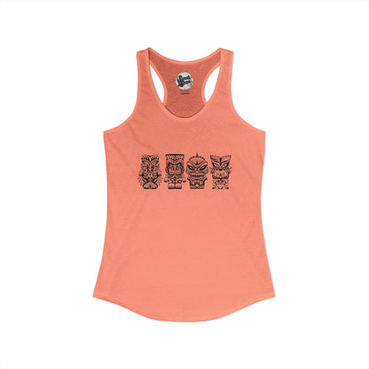 Tiki Monsters  - Front Back -  Women's Racerback Tank