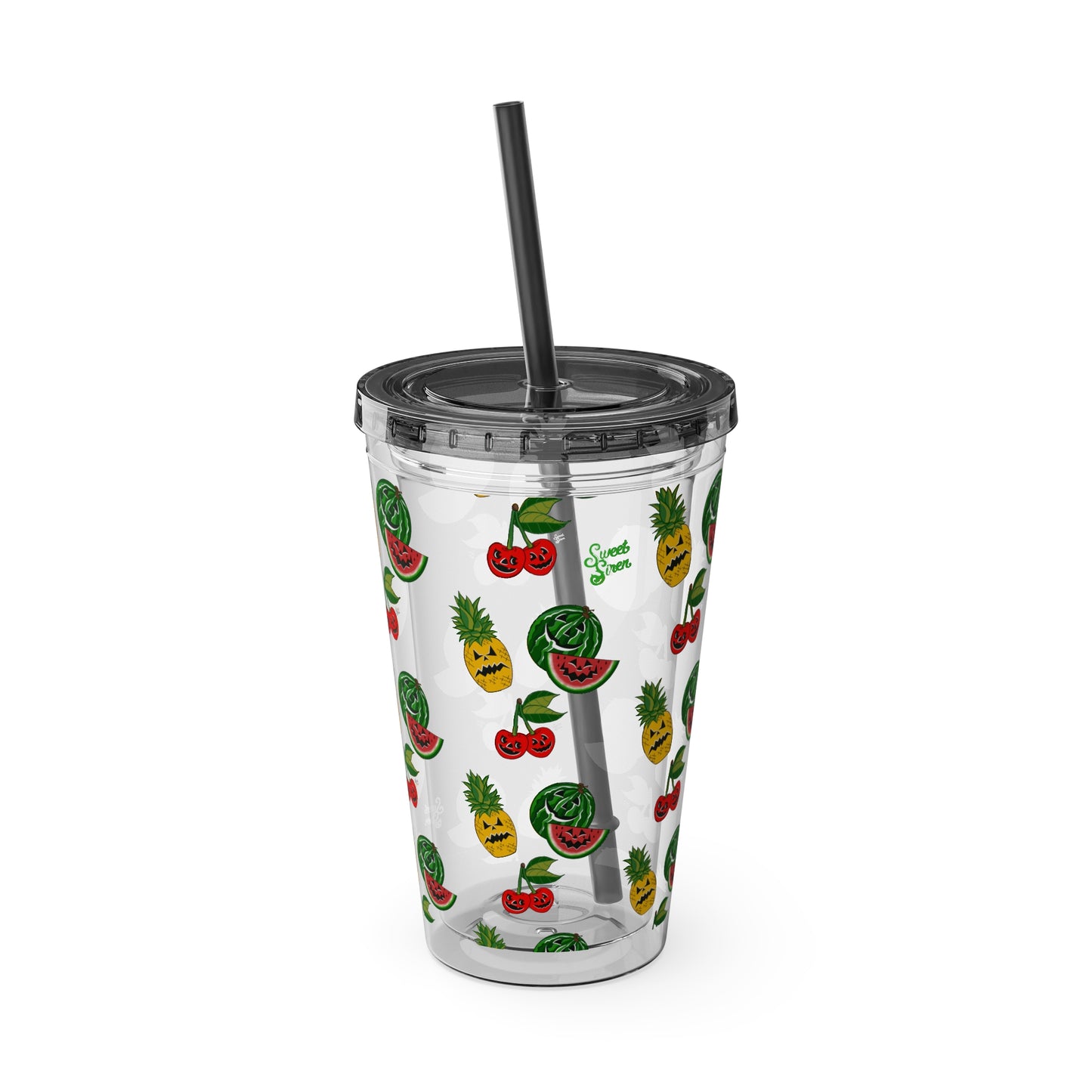 SummerWeen All Over Print Clear - Sunsplash Tumbler with Straw, 16oz