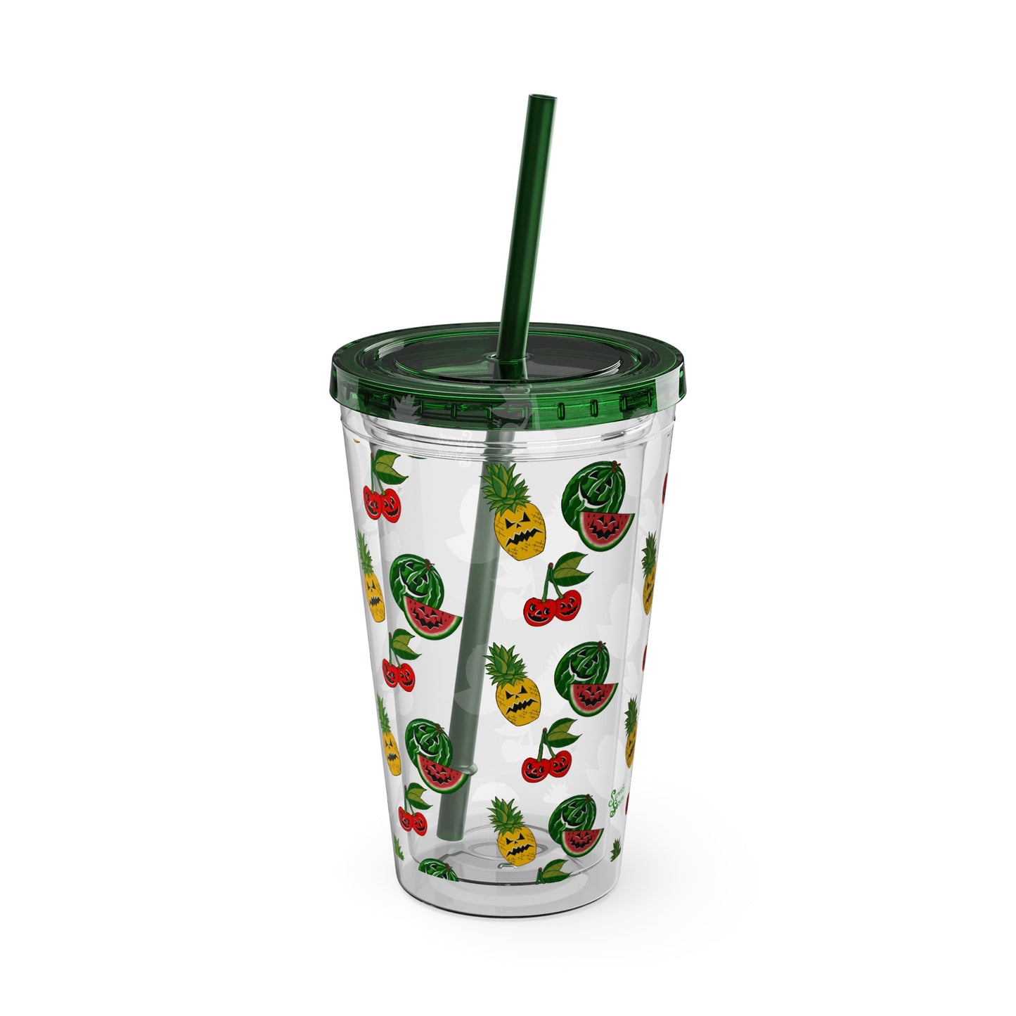 SummerWeen All Over Print Clear - Sunsplash Tumbler with Straw, 16oz