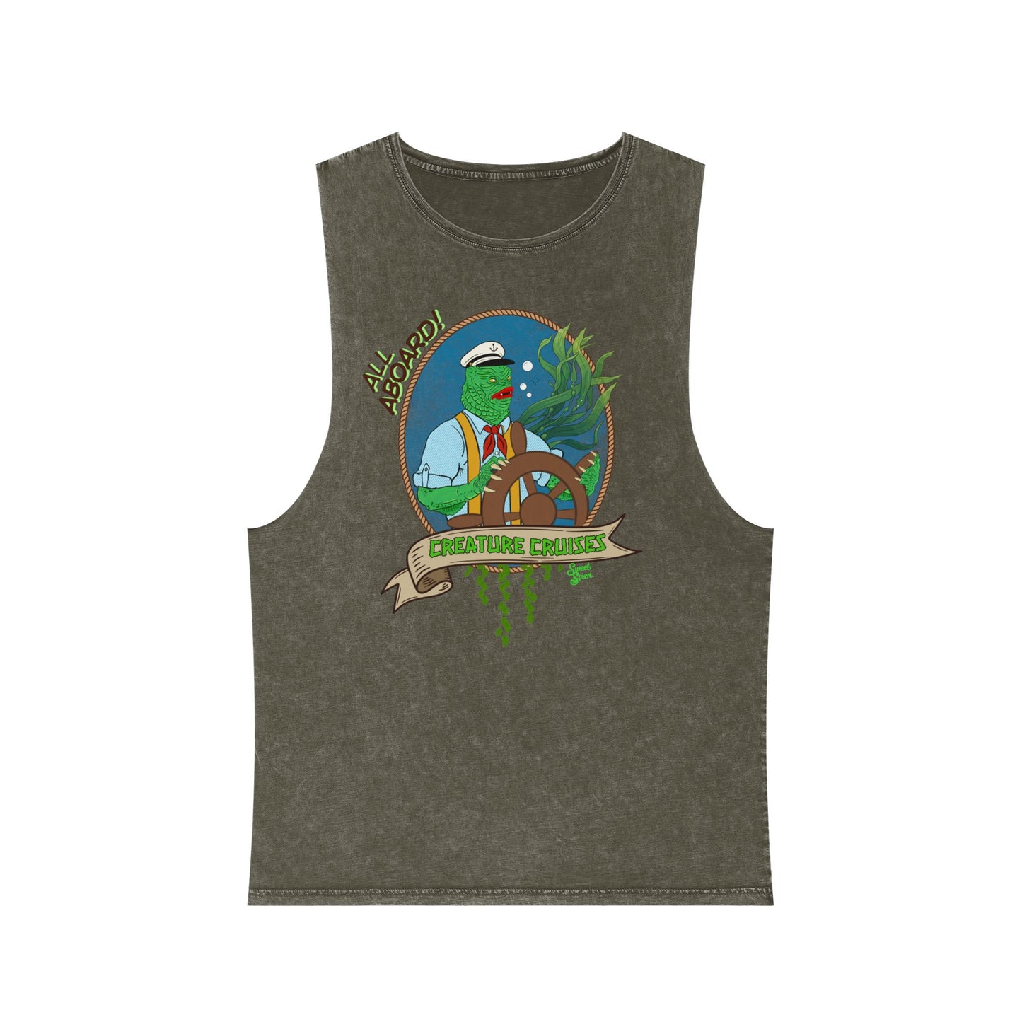 All Aboard Creature Cruises - Unisex Stonewash Tank Top